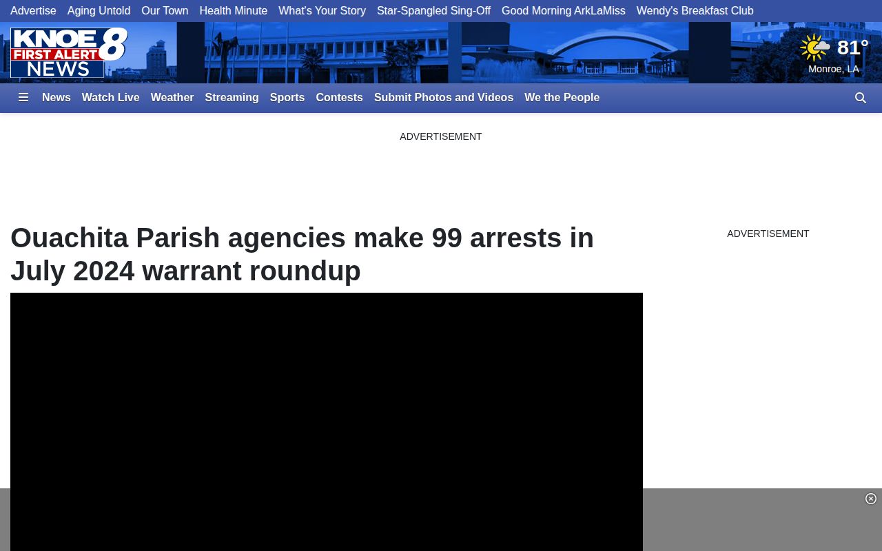 Ouachita Parish crime news KNOE warrant roundup report